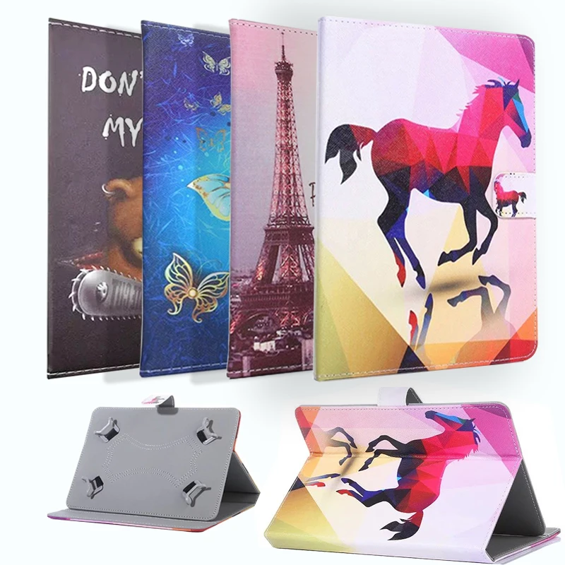 For 10 inch Android Tablet Universal 9.7"/10"/ 10.1"/10.2 inch Tablet Universal Printed PU Leather Stand Cover Case
