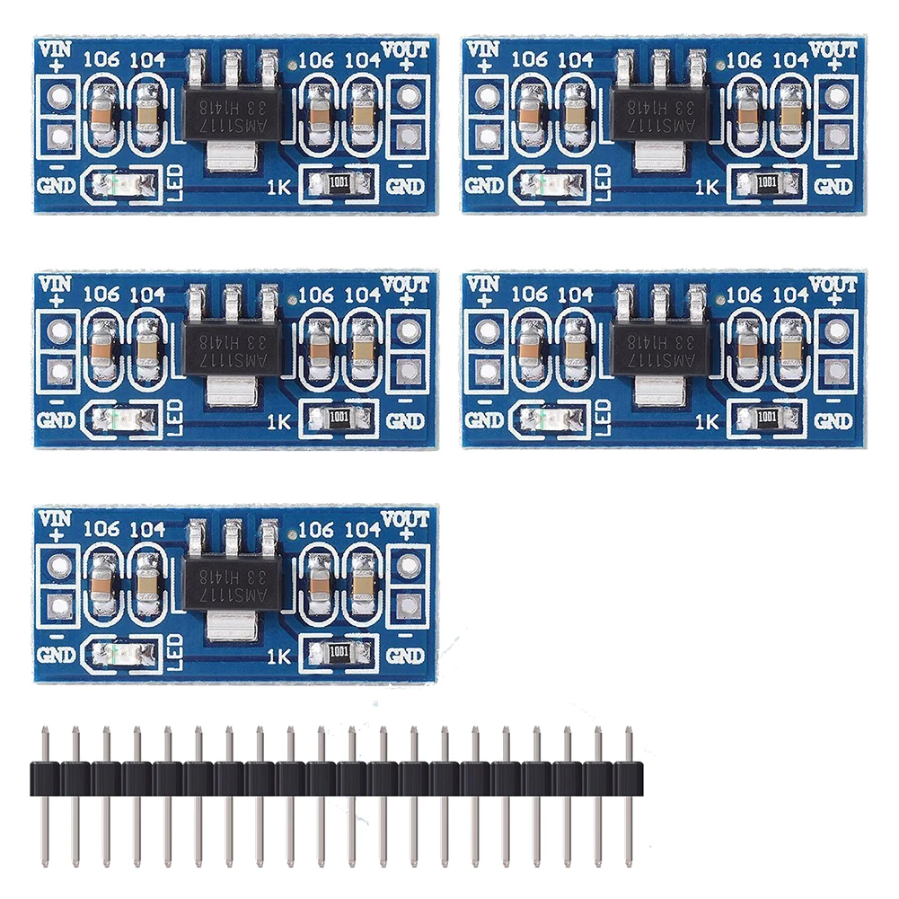 

Promotion! 5pcs DC/DC 4.5-7V to 3.3V AMS1117-3.3V Converter Step Down Power Voltage Regulator Sensor Module buck Power Supply