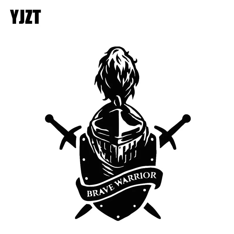 YJZT 12,3*14,7 см Храбрый Bold рыцарь символ покрытие тела Прохладный воин наклейка черный/серебристый автомобиль Стикеры винил C20-1722