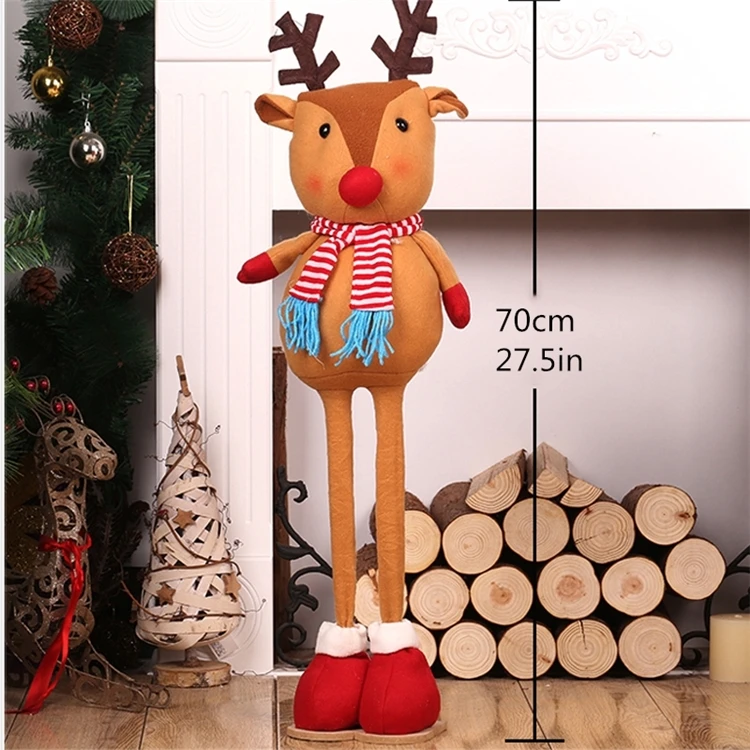 Большая Рождественская Кукла-Снеговик Санта-Клаус, рождественские украшения для дома, выдвижная фигурка Navidad, детские рождественские подарки, игрушка