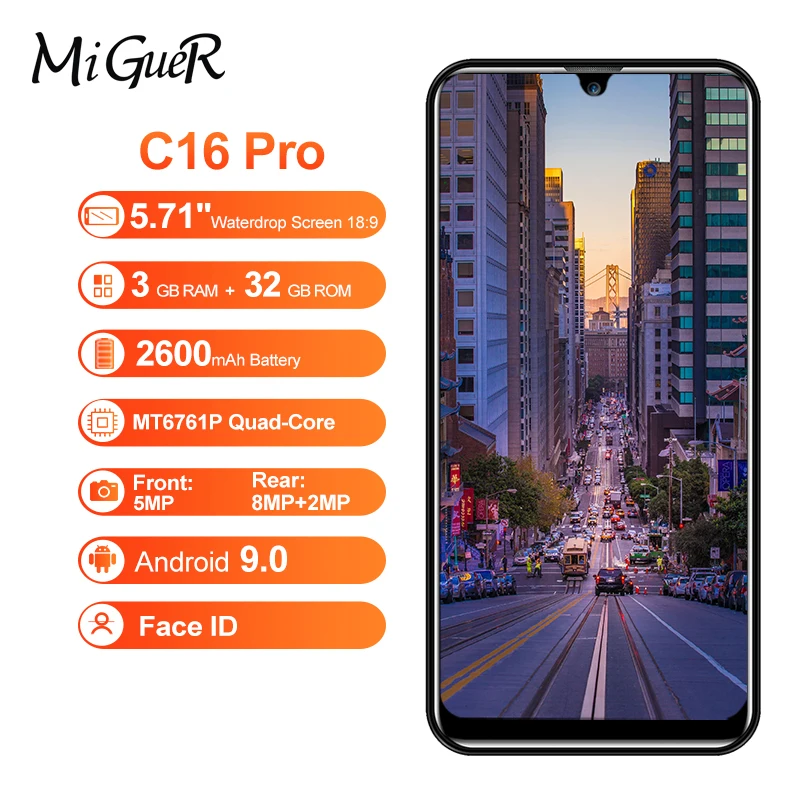 OUKITEL C16 PRO смартфон с 5 71 дюймовым дисплеем четырёхъядерным процессором MT6761P ОЗУ 3