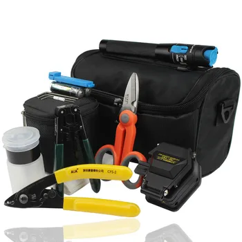 

Fibre Optic Tools with SKL-6C Optical Fiber Cutter and Laser Visual Fault Locator Fiber Tester VFL 1mw and Kevlar Scissors