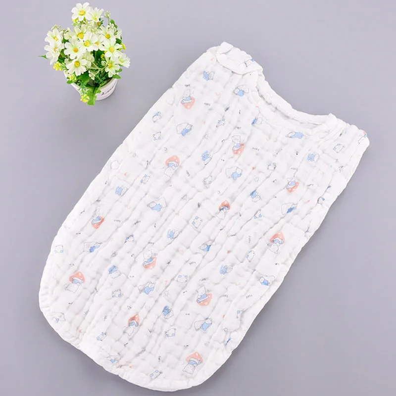 Муслин детский спальный мешок хлопок мультфильм летний спальный костюм сумка Детская безрукавка рукав спальный мешок для конверты для