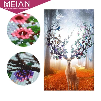 

Meian,Special,Diamond Embroidery,Full,DIY,Diamond Painting"Forest Elk&Birds"Cross Stitch,Diamond Mosaic,Bead Picture,Home Decor