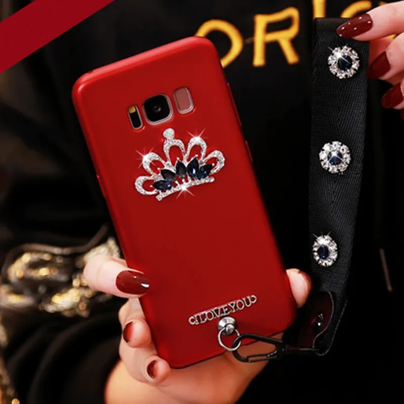 Чехол на запястье с кристаллами для Samsung galaxy s8 s9 note 8 9 a50 j3 j5 2016 j7 neo a3 a5 a7 2017 j8 a6 a8