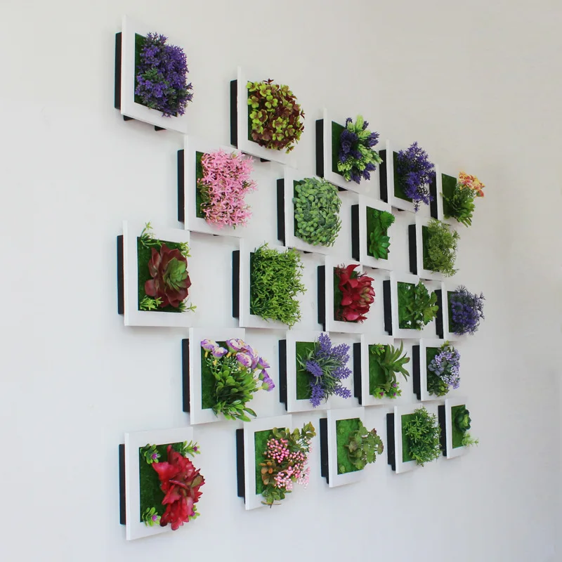 

Simulation 3D Plants Country Style Wall Sticker Hanging Artificial Plastic Flower Picture Frames Store New Year Decoration Gift