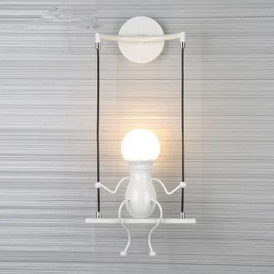 Creative Little Dolls Swing LED Wall Lamp Indoor Wall Lamps