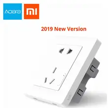 xiaomi Aqara умная настенная розетка, Zigbee Wi-Fi пульт дистанционного управления беспроводной переключатель работает для xiaomi умный дом наборы приложение