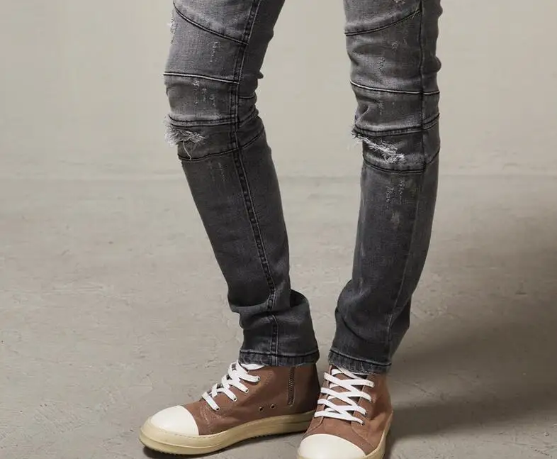 28-36 хит весенние мужские новые модные рваные обтягивающие джинсы для байкеров локомотив