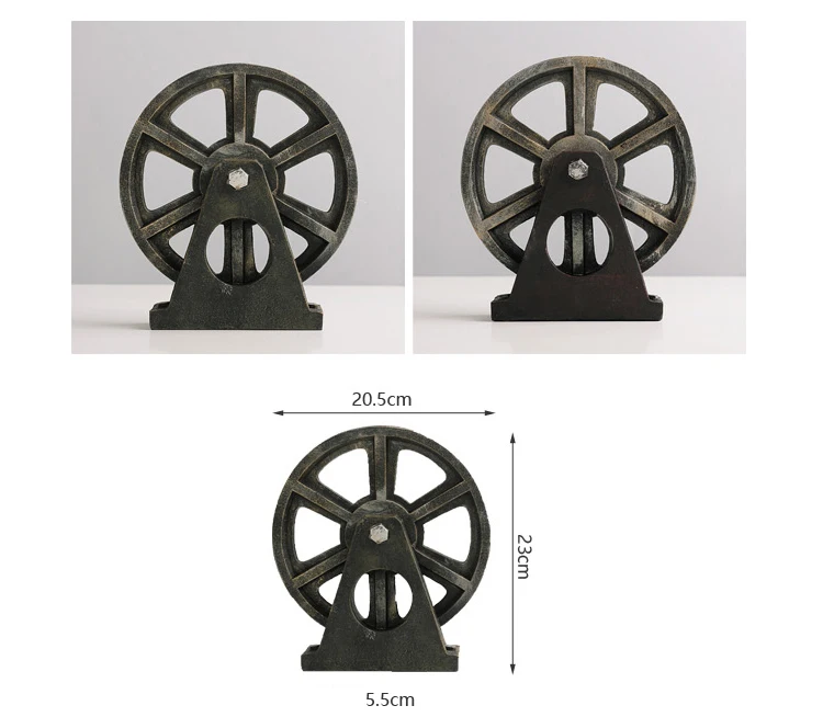 Американский Восстановление древних способов Лофт промышленный Стиль смолы колеса Модель Кофейня Настольный украшения для дома
