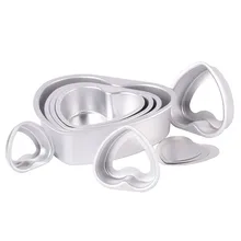 7/8/10 дюймов Алюминий сплав сердце Форма кекса день рождения матча торт Molud съемным дном пудинг плесень DIY выпечки Инструменты для тортов