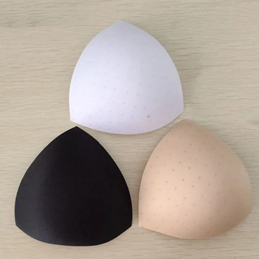 

2 pcs Women Triangular Thick Sponge Chest Bra Pads Inserts Breast Enhancer Push Up Top Quality Breathable Seamless Underwear Pad