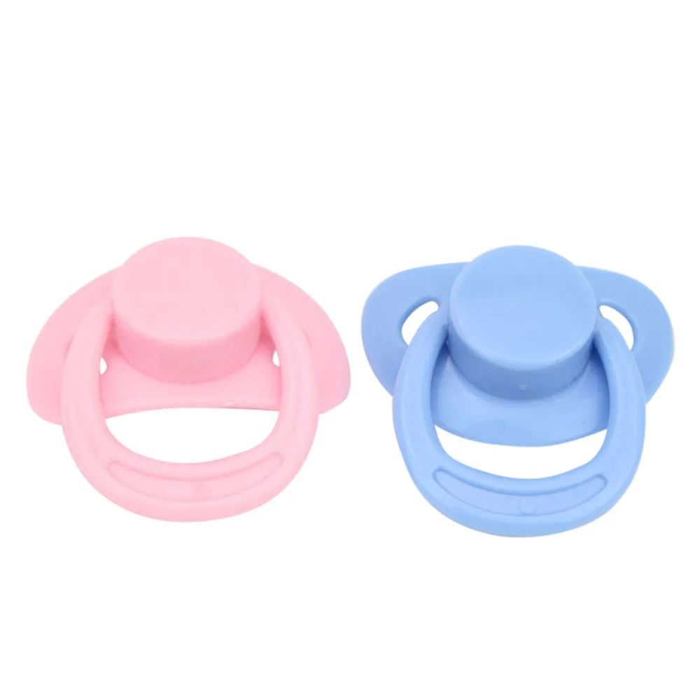 Reborn Baby Pacifier Kids New Dummy Pacifier 1pc Plastic Blue /pink With Internal Magnetic Accessories Pacifier For Baby