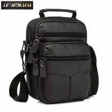 Качественная оригинальная кожаная мужская повседневная сумка через плечо, модная сумка через плечо 8 дюймов, сумка-тоут для планшетов Mochila, сумка-портфель 04b