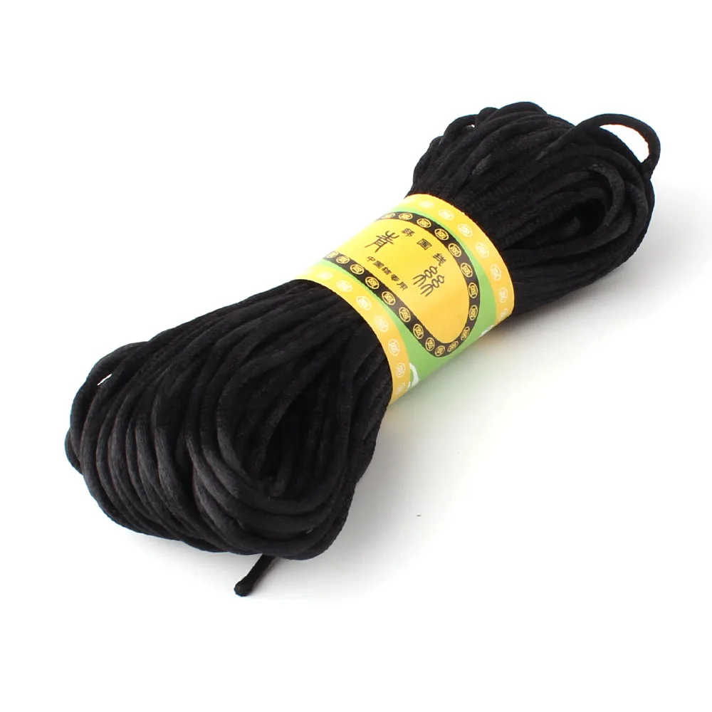 Satin Silk Rope Nylon Cord 20Meters 2.5mm Baby Teether Accessories Teething Necklace Rattail Cord DIY Tool 10Color teething toys