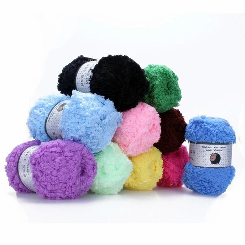 

High Quality DIY Candy 9 Color Crocheting & Knitting Baby Super Warm Soft Coral Chenille for Scarf Socks Towel Coat Sweater Toy