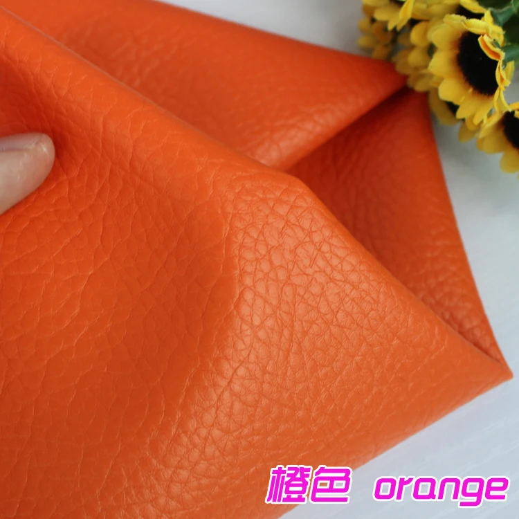 

Orange Big Lychee Pattern PU Synthetic Leather Faux Leather Fabric Upholstery Car Interior Sofa Cover 54" Wide Per yard