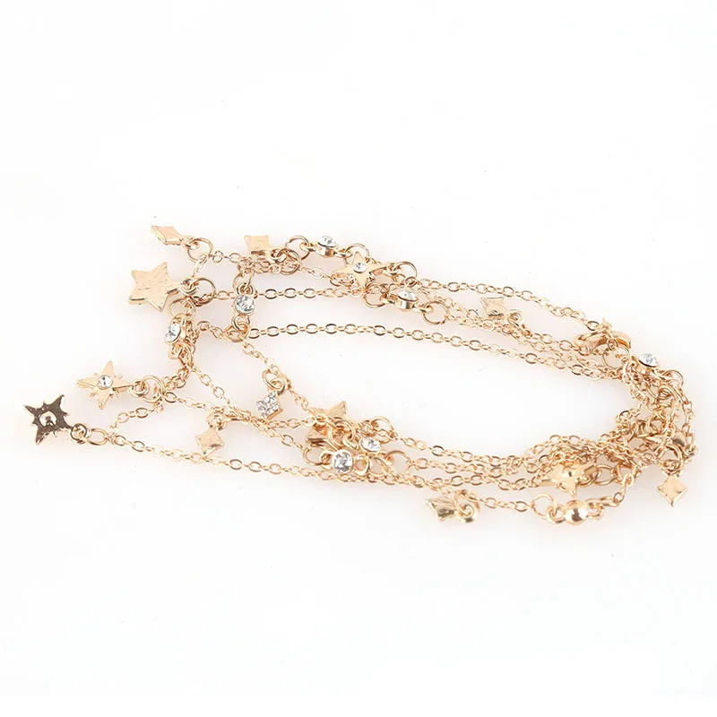 Золотое ожерелье-чокер для женщин, цепочка из сплава с подвеской в виде Луны и звезды, колье-чокер, Женские Ювелирные изделия