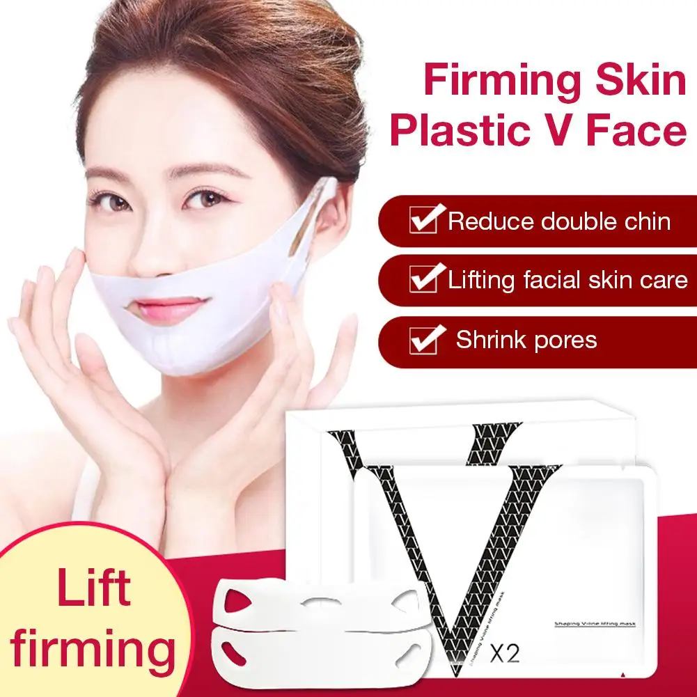 

5PCS V Line Mask Neck Face Lifting Mask Chin Up Patch Double Chin Reducer Contour Tightening Firming Moisturizing Shape Face Tap