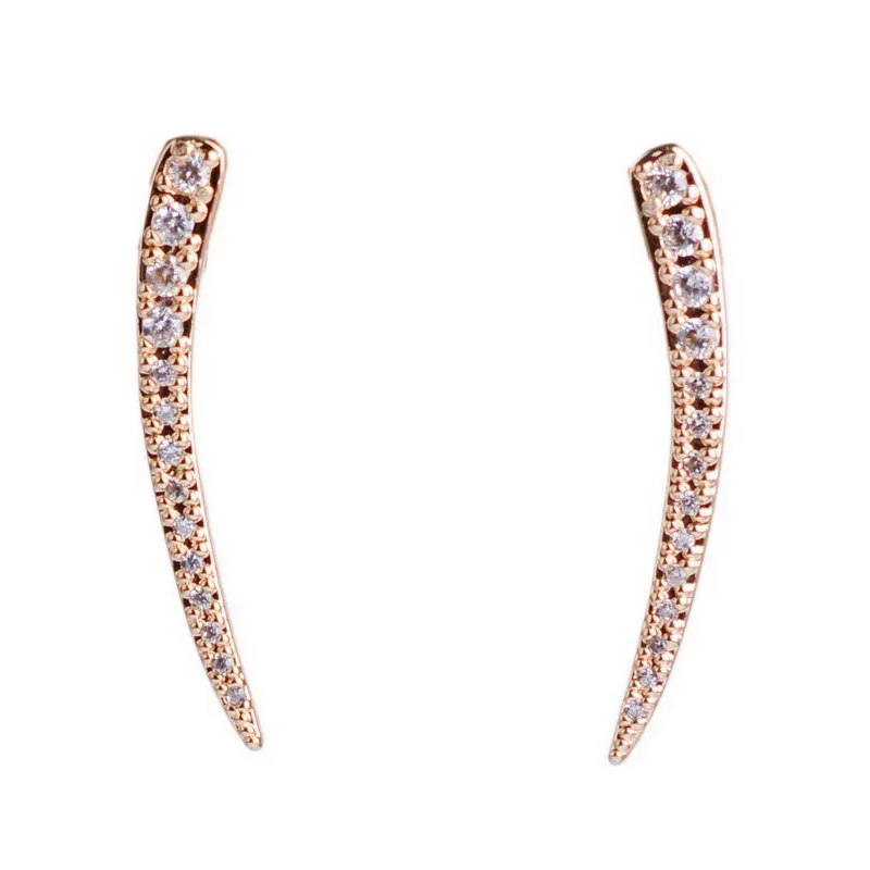 Серьги-альпинисты в форме штанги с кристаллами, серьги-Альпинисты из серебра и золота, ювелирные изделия JE0533