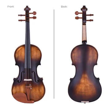 

ammoon 4/4 Full Size Violin Matte-Antique Spruce Top Jujube Wood Parts with Rosin Cleaning Cloth Bridge Violin Strings