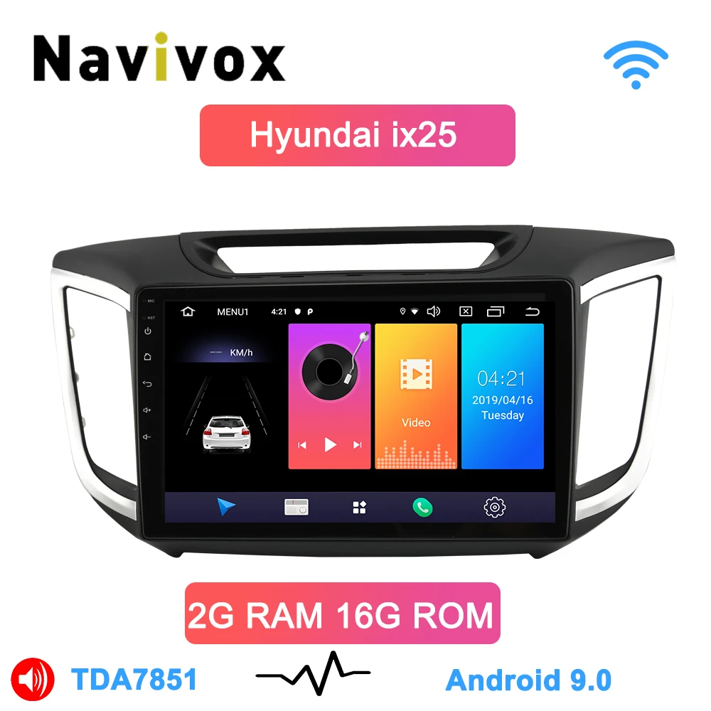 

Navivox Android 9.02 Din Car DVD GPS Player For HYUNDAI IX25 CRETA 2014-2018 GPS Stereo Car Multimedia Tape Recorder Radio Navi