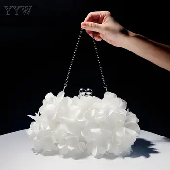 

Evening Party Clutch Bag Fashion Shoulder Bags With Chain 2019 Flower Clutches Purse New Arrive Female Handbag Bolsa Feminina