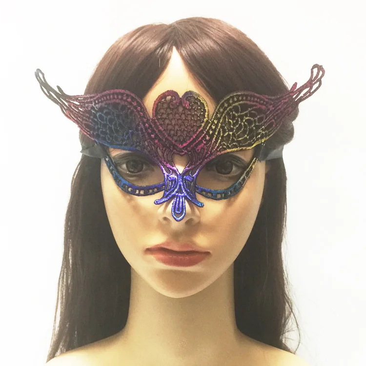 New Halloween colorful bronzing lace blindfold sexy masquerade party amorphous mask festive supplies mask halloween