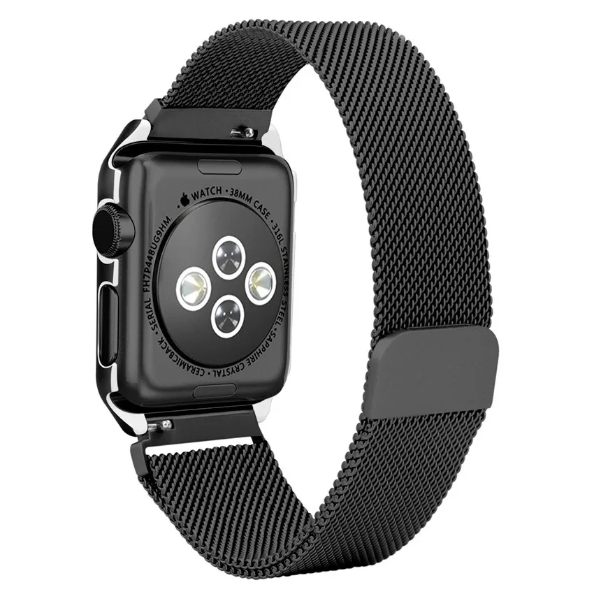 10 шт. 38/42 мм, ремешок для наручных часов Apple Watch, Нержавеющая сталь сетки Магнитный сменный Браслет для часов с Защитный чехол для наручных часов iWatch 1 2/3