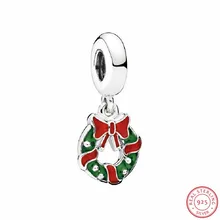 925 стерлингового серебра сверкающие конфеты тростника Красивая подвеска особенности красные полосы DIY Fit PANDORA Подвески для женщин Изготовление ювелирных изделий FL645