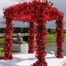 Hot sale 2m Artificial Flowers Roses Silk Flowers Garland DIY Flowers for Wedding Garden Home Decor Accessories Flower vine 5pcs Hot sale 2m Artificial Flowers Roses Silk Flowers Garland DIY Flowers for Wedding Garden Home Decor Accessories Flower vine 5pcs