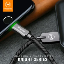 MCDODO USB кабель для iPhone 7 Plus быстрой зарядки кабель Lightning/USB кабель для iPhone со светодиодом для Iphone 8 5S 6 S Дата-кабели