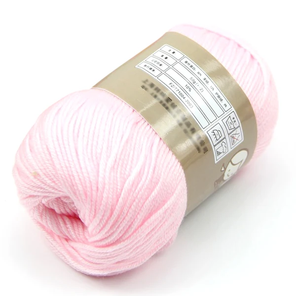 

CHFL Mommy love High Quality 1 Skein 50g Hot Soft Yarn Knitting Natural Silk Cotton Baby Sweater, Pink 9 Colors