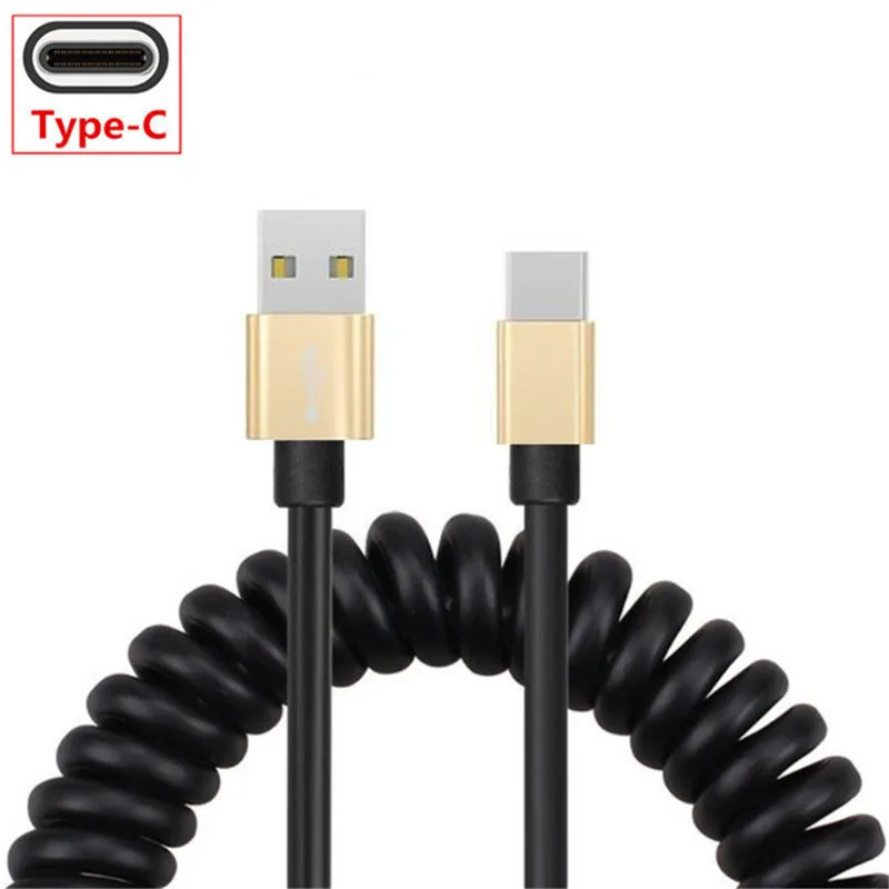 Автомобильное зарядное устройство с двумя портами USB для OnePlus 7 Pro 6T 6 5T 5 3t 3 Warp Charge One Plus Dash usb type C пружинный кабель для быстрой зарядки - Тип штекера: Only Gold Cable