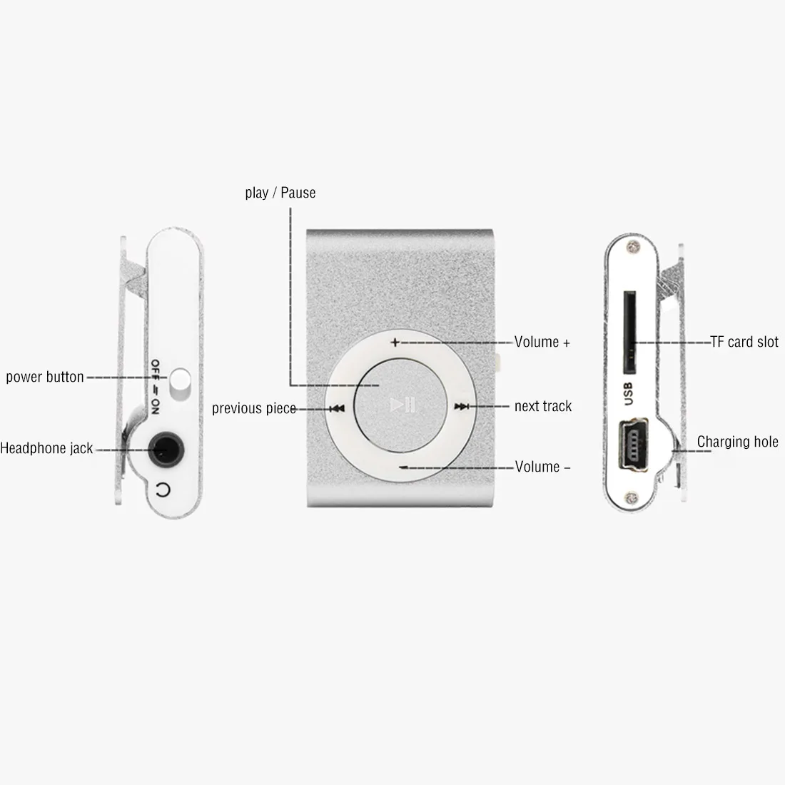 Портативный MP3 плеер мини Клип Водонепроницаемый Спорт музыкальный Walkman Lettore Mp3 с