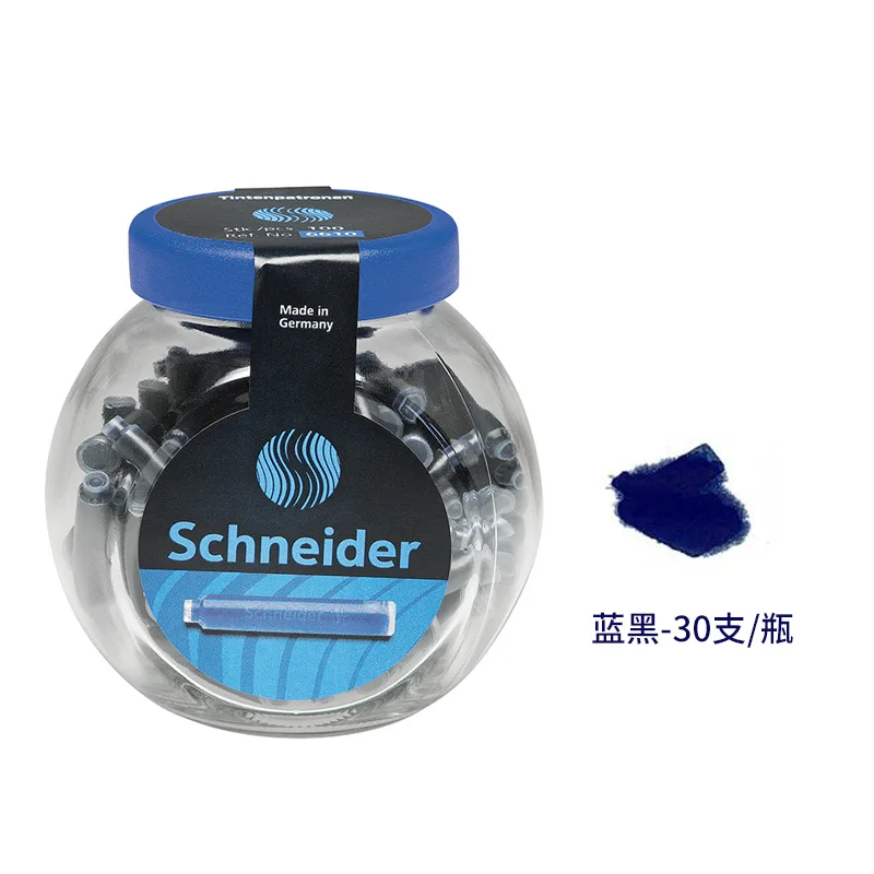 1 бутылка, картриджи с чернилами Schneider Tintenpatronen, перьевая ручка, заправка, 6612, 30 шт./лот, в бутылке, черный/синий/черный цвета