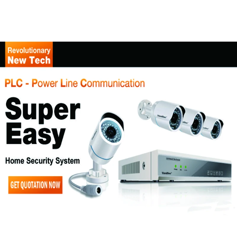 4 шт 720 P PLC Пуля IP Камера с 1080 NVR DIY Kit на основе Мощность проводной Технология P2P