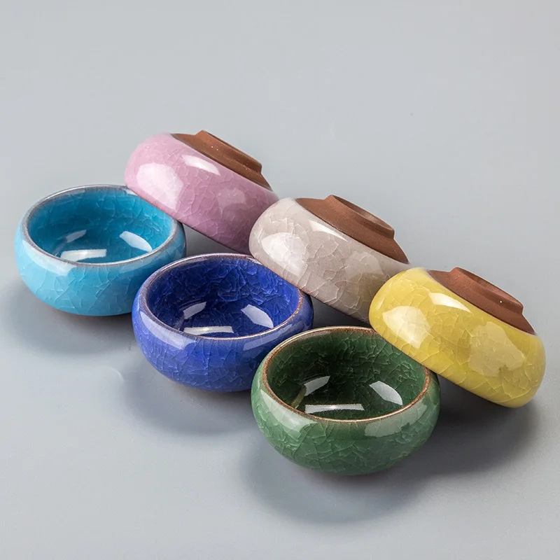 

Exquisite Ice Crack Glaze Teacup 33ML Ceramic Tea Set Puer Teacup Porcelain Chinese Kung Fu Tea Set Porrtery Teaset D056