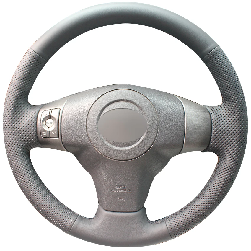 Black Synthetic Leather Car Steering Wheel Cover for Toyota Yaris Vios