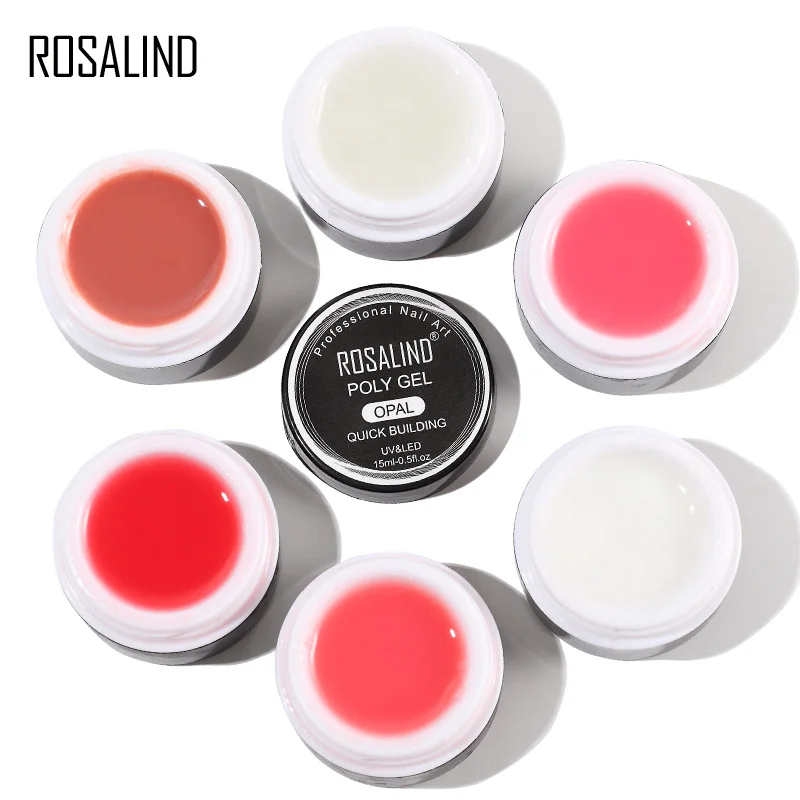 

ROSALIND 15ml Builder Gel Poly for Nail Semi Vernis Permanent Finger Extension Crystal Poly Nail UV Gel Polish nails gel Varnish
