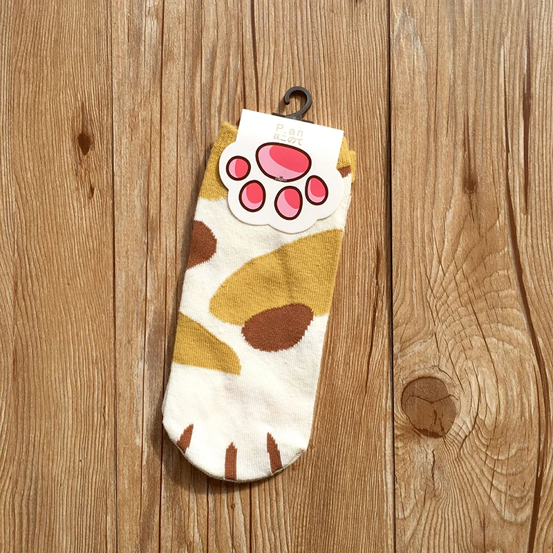 1 пара 3D милая кошачья лапа принт женские хлопковые носки укороченные носки Чулочные изделия Осень Зима теплые спортивные носки Йога Бег
