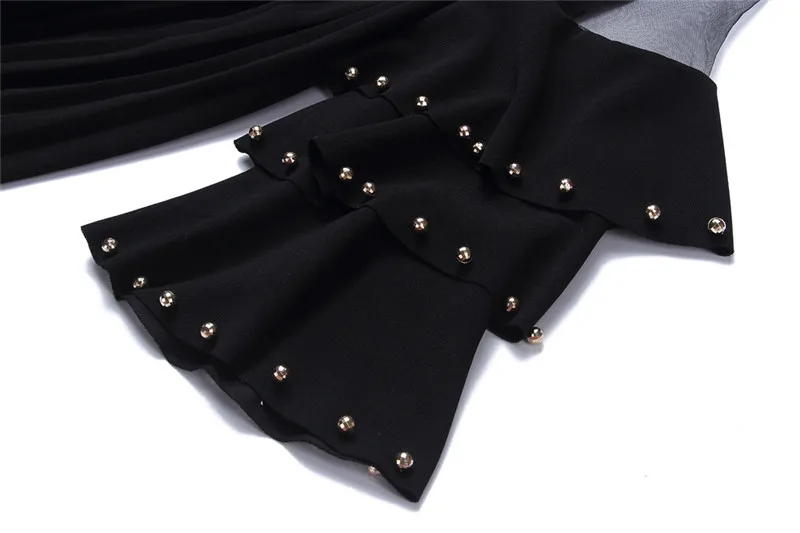 fashion pearls beading chiffon loose dress-1