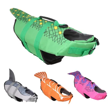 

Pet Dog Life Jacket Mermaid Shark Design Clothes Life Vest Collar Harness Saver Pet Dog Swimming Preserver Summer Swimwear