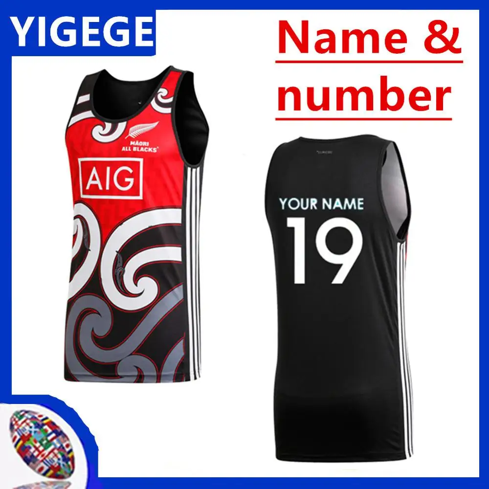 

2019 -2020 NEW ZEALAND MAORI ALL BLACKS RUGBY JERSEY TRAINING SINGLET RUGBY JERSEY size S-3XL-4XL-5XL (can print)