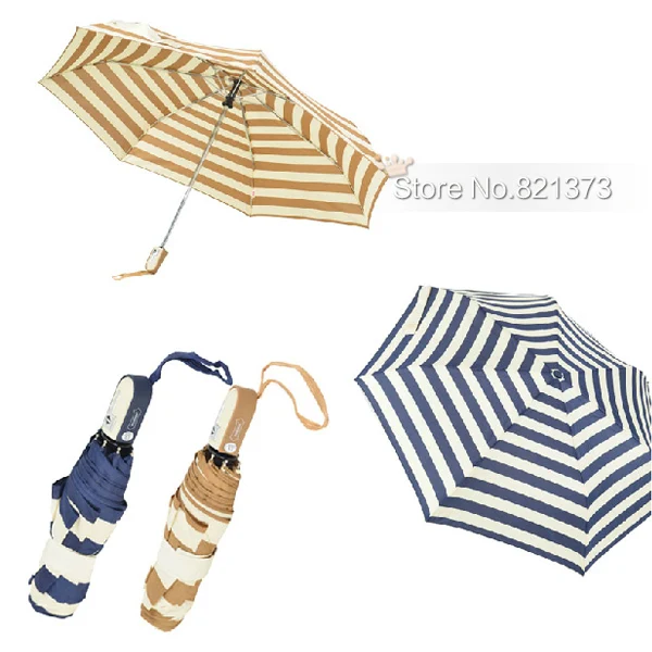 Free Shipping kpop blue stripes Japanese folding umbrella, automatic