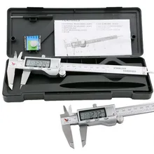 1 PC Metal 6-Inch 150mm Stainless Electronic Digital Vernier Caliper Micrometer Measuring Tools Vernier Calipers T0.05