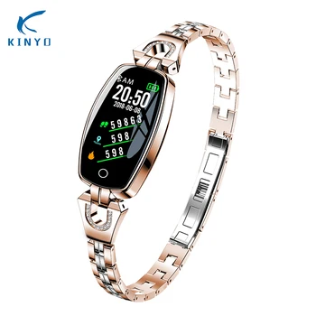 

KINYO Luxury female fitness bracelet blood pressure sleep tracker remote camera smart band waterproof fashion wristband pk x36