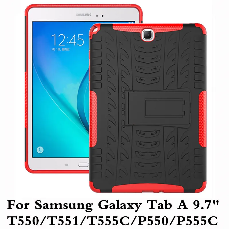 

Shockproof Heavy Duty Rubber Hard Case Cover For Samsung Galaxy Tab A 9.7 T550 T555C Drop Proof Tablet Hard Shell For T551 P550