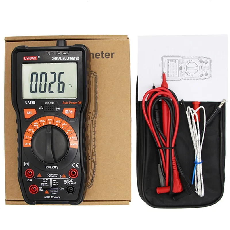 

Digital Multimeter 6000 Counts Auto-Ranging Electronic Measuring Instrument AC Voltage Amp/Ohm Handheld Multimeter Tester