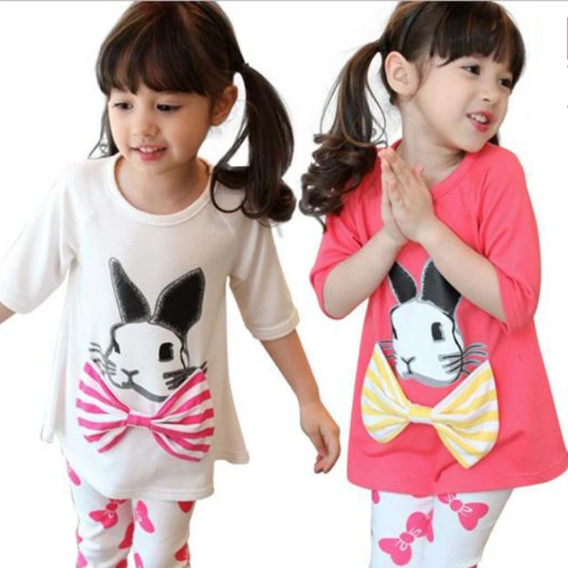 

New Summer 2018 Baby T Shirts for girls Cotton Short Sleeve Rabbit cartoon Print Brand Tees Spring Kids cute Tops Girl T-shirt
